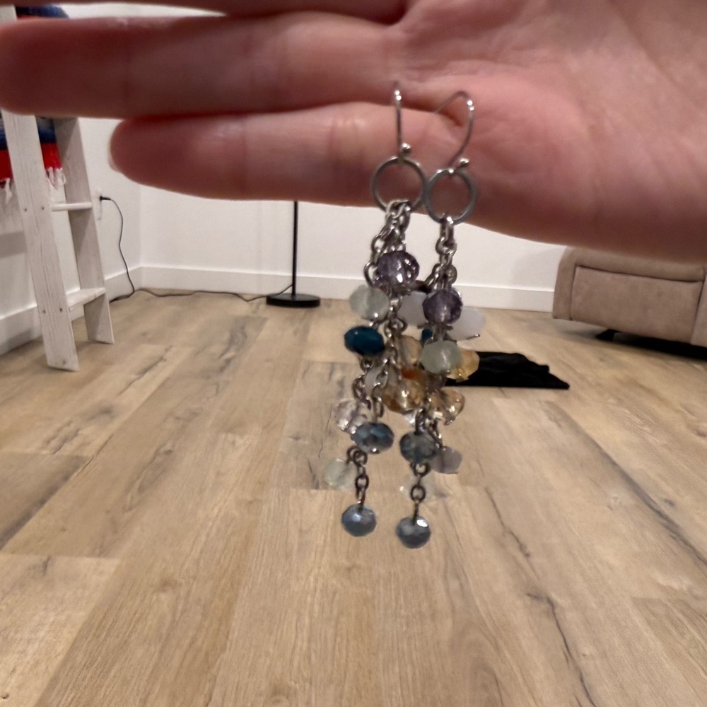 Multicolored Bead Dangle Earrings